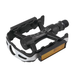 Force Alu Pedale mit Kugellager, schwarz, mit Reflektoren für Fahrräder.