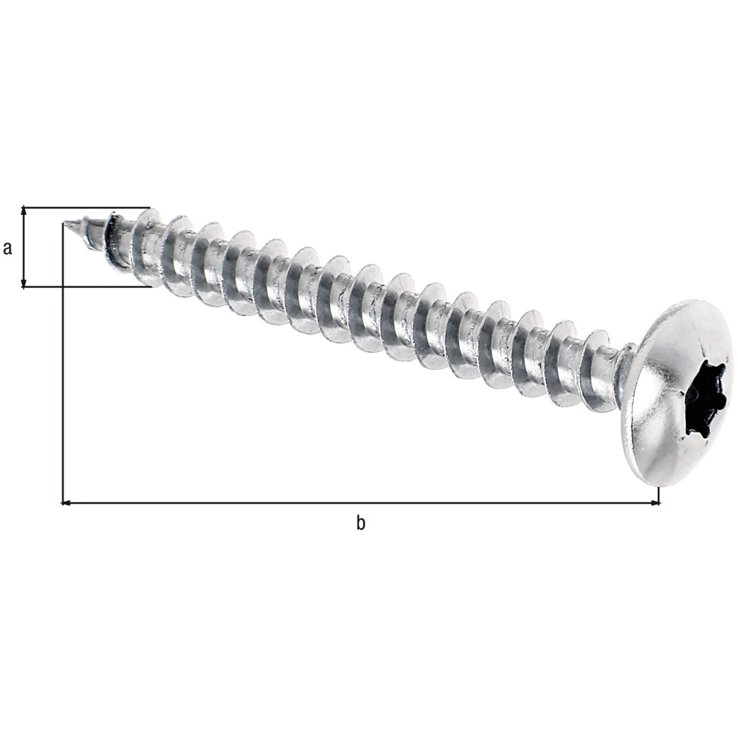 Holzschraube Maxi-Fix 6x50 mm, Edelstahl, mit Innensechsrund, 4er-Set.