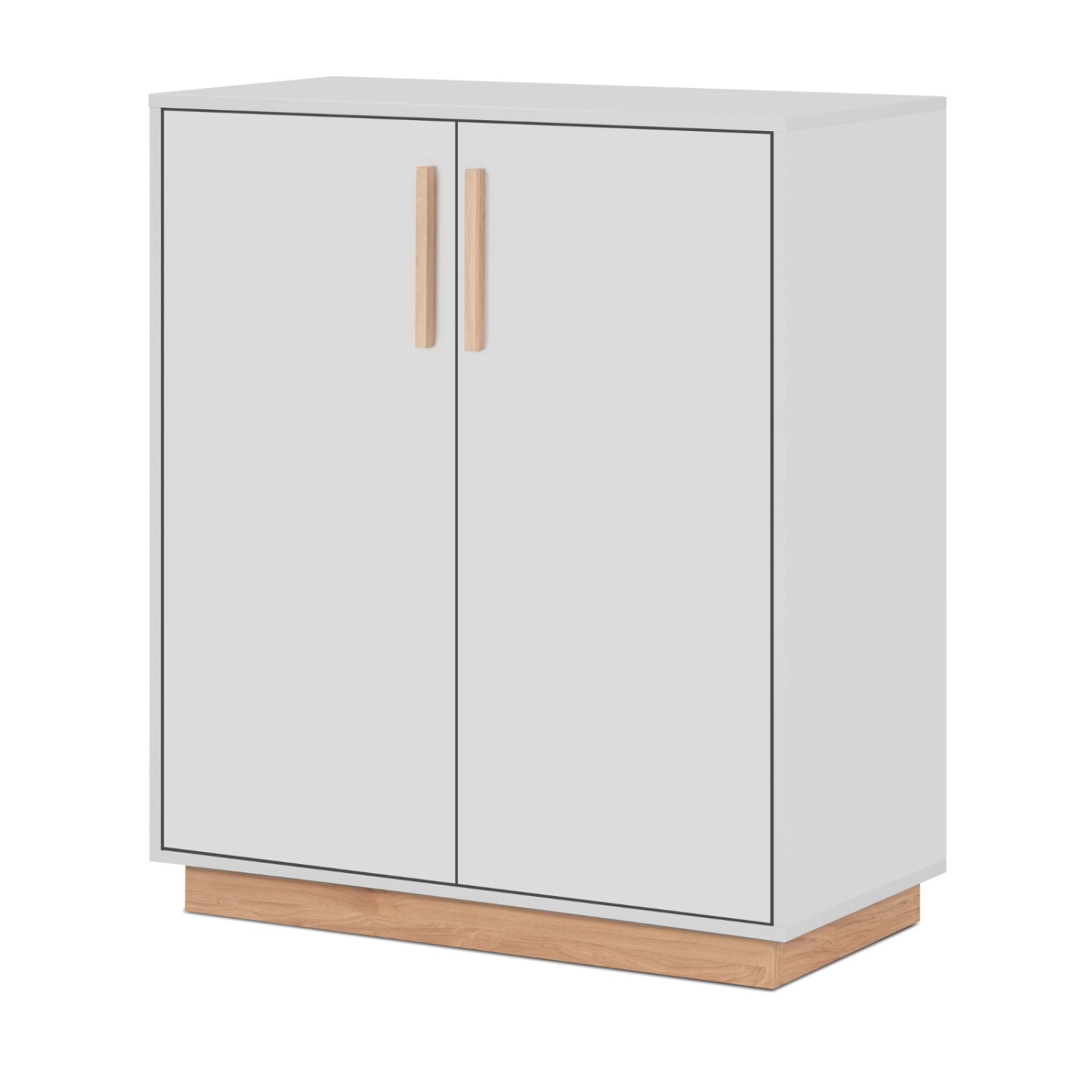 Furn.Design Kommode Grau und Hickory Walnuss 82 cm 2-türig Hanno