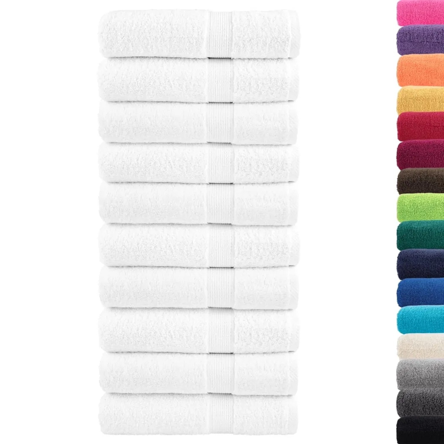 vidaXL Premium-Duschtücher SOLUND 10 Stk Weiß 70x140 cm 600 g/m² 137130