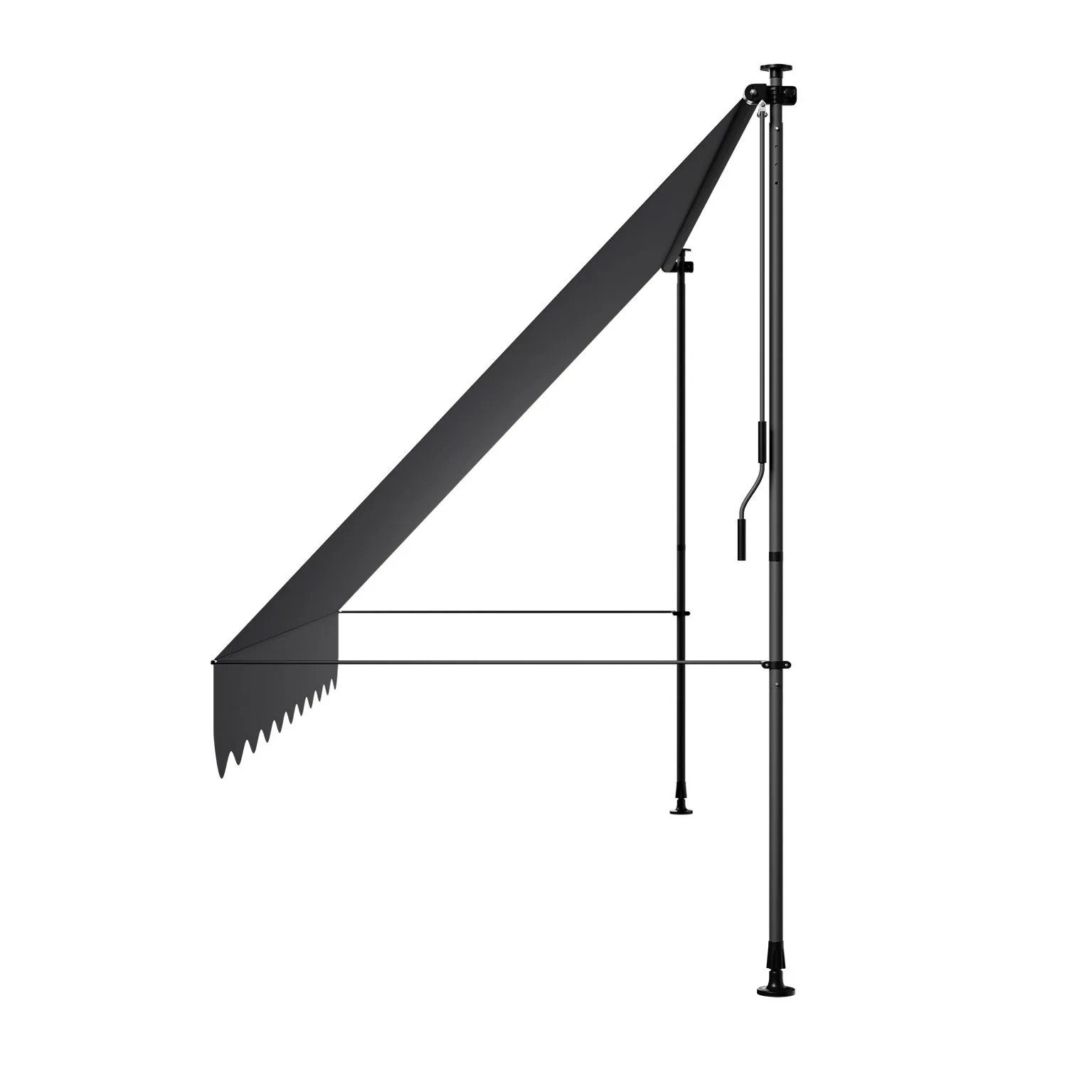 Graue Juskys Klemmmarkise Kapstadt 350x120 cm für Balkon und Terrasse.