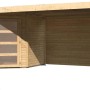 Karibu Holz-Gartenhaus Linköbing mit Pultdach, unbehandelt, mit Anbau. Holz-Gartenhäuser für den Garten.