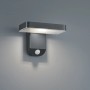 Anthrazitfarbene Trio LED Solar-Wandleuchte Esquel mit Bewegungssensor.