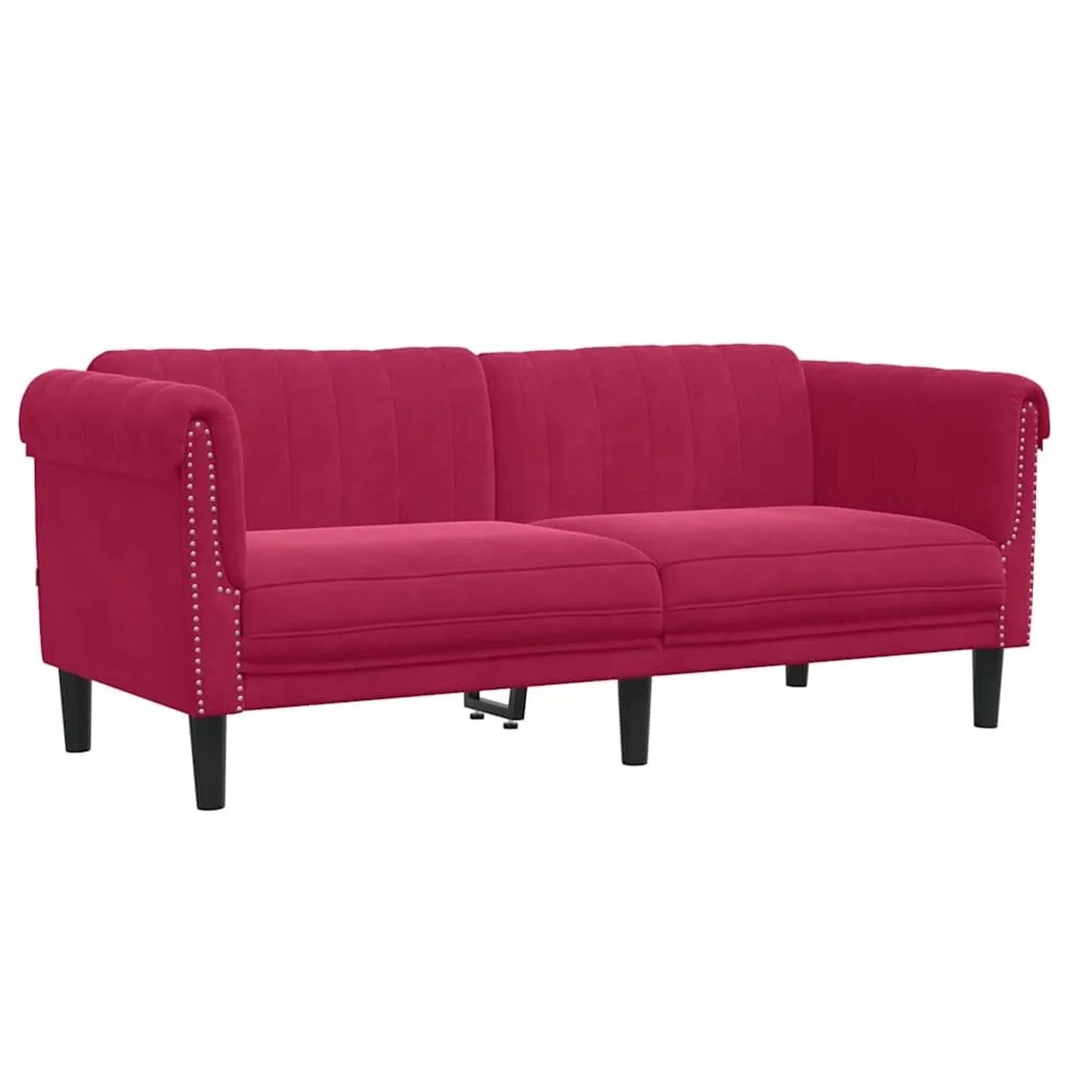 vidaXL Sofa 2-Sitzer Weinrot Samt 372579