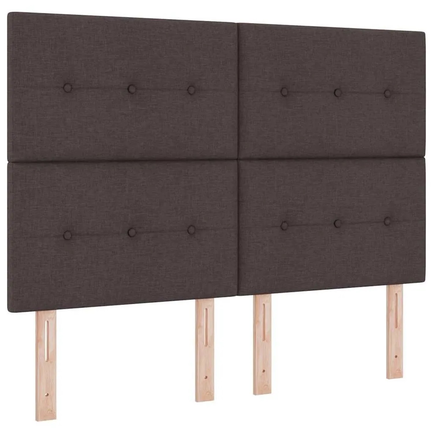 vidaXL LED Boxspringbett mit Matratze Dunkelbraun 140 x 190 cm Stoff 3343099
