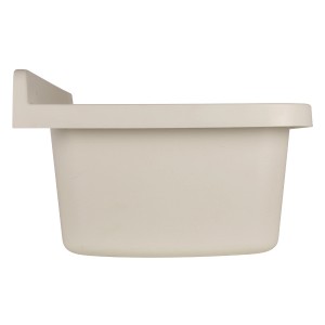 Sanitop-Wingenroth Ausgussbecken, 59 cm, aus weißem Kunststoff mit Seifenspender und Ablage.