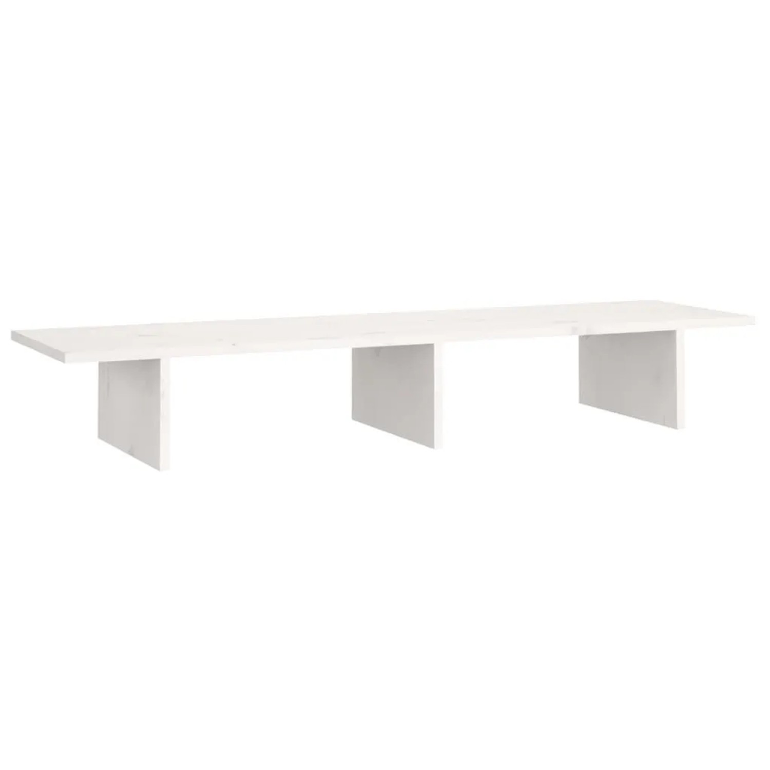 vidaXL Monitorständer Weiß 100x27x15 cm Massivholz Kiefer 813980