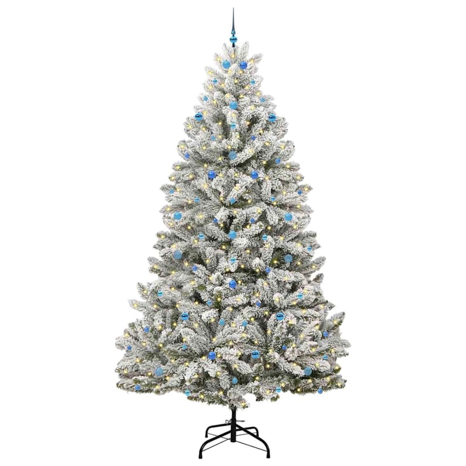 vidaXL Künstlicher Weihnachtsbaum Grün und Weiß 300 cm PVC und Metall 3395791
