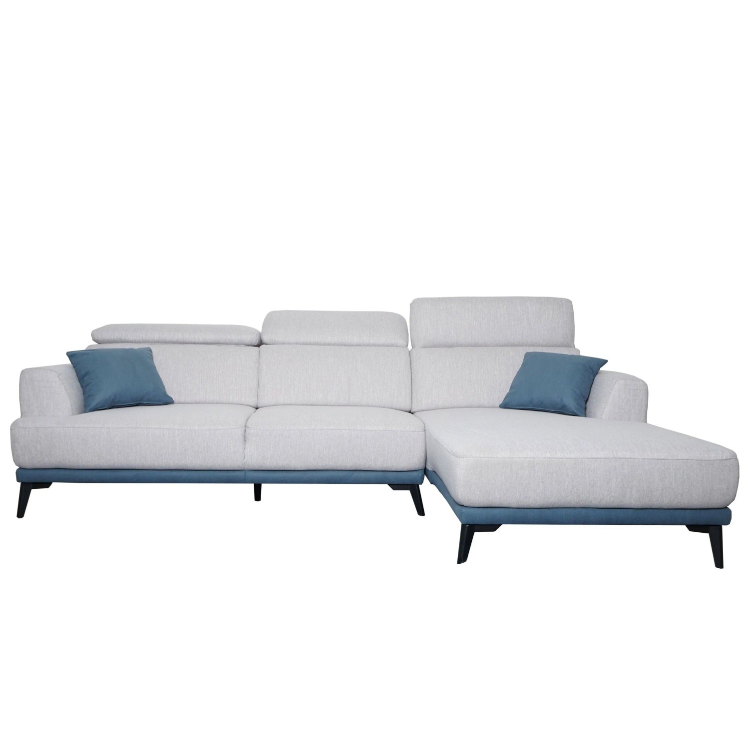 MCW Sofa G44 Liegefläche Taschenfederkern Verstellbar 277cm Rechts Hellgrau