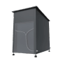 Anthrazitfarbenes Westmann Metall-Hochbeet Plexa mit Stauraum, 50x100x85 cm.