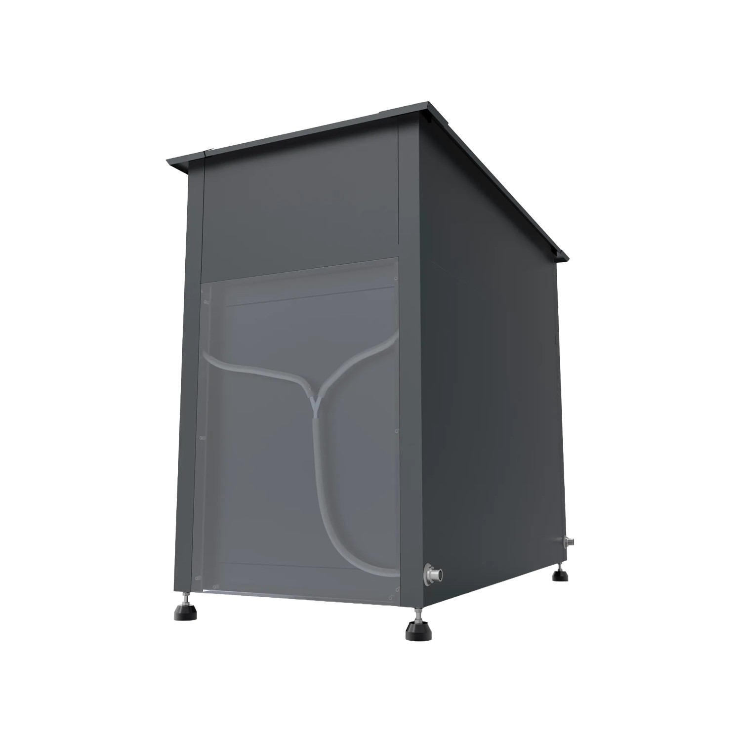 Anthrazitfarbenes Westmann Metall-Hochbeet Plexa mit Stauraum, 50x100x85 cm.