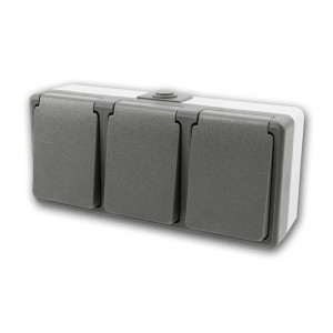 McPower Feuchtraum Dreifachsteckdo SECURE 250V16A IP44