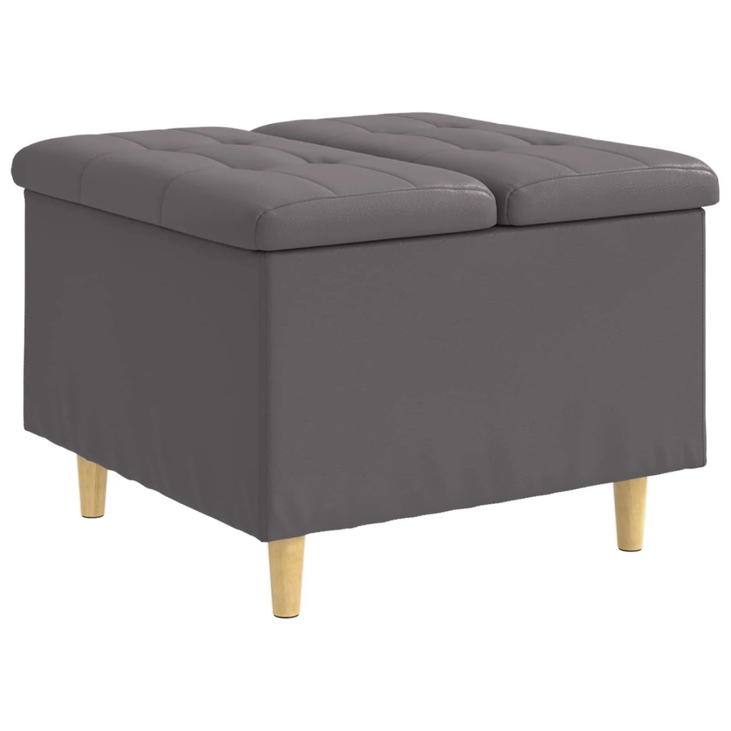 vidaXL Aufbewahrungsottomane Grau 60 x 60 x 45 cm Kunstleder 876830