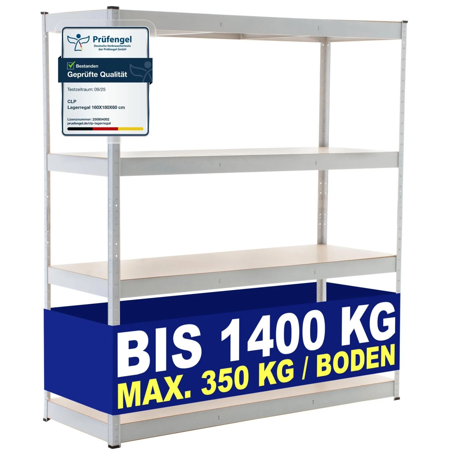 CLP Lagerregal 160x60x180 cm Weiß
