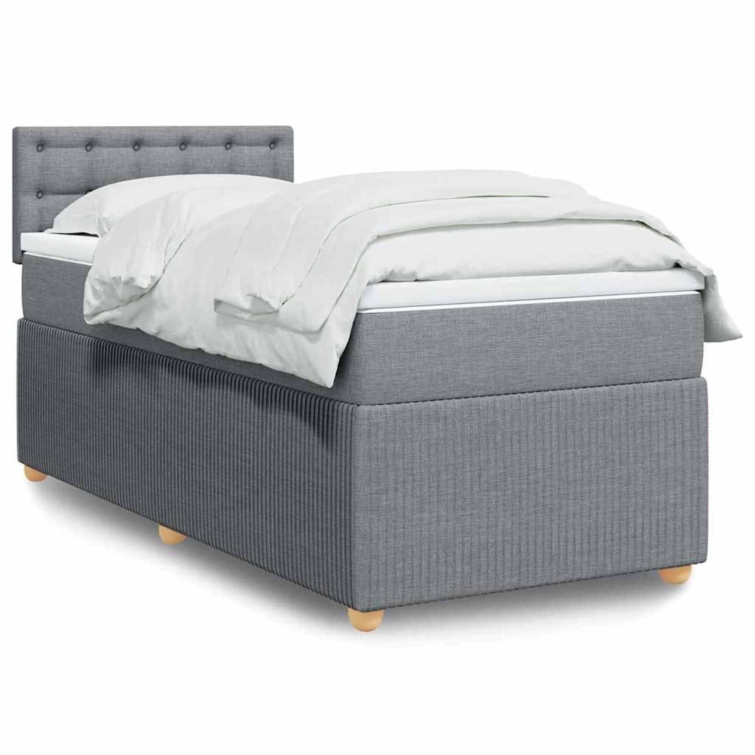 vidaXL Boxspringbett mit Matratze Hellgrau 90x200 cm Stoff 3289653 günstig online kaufen