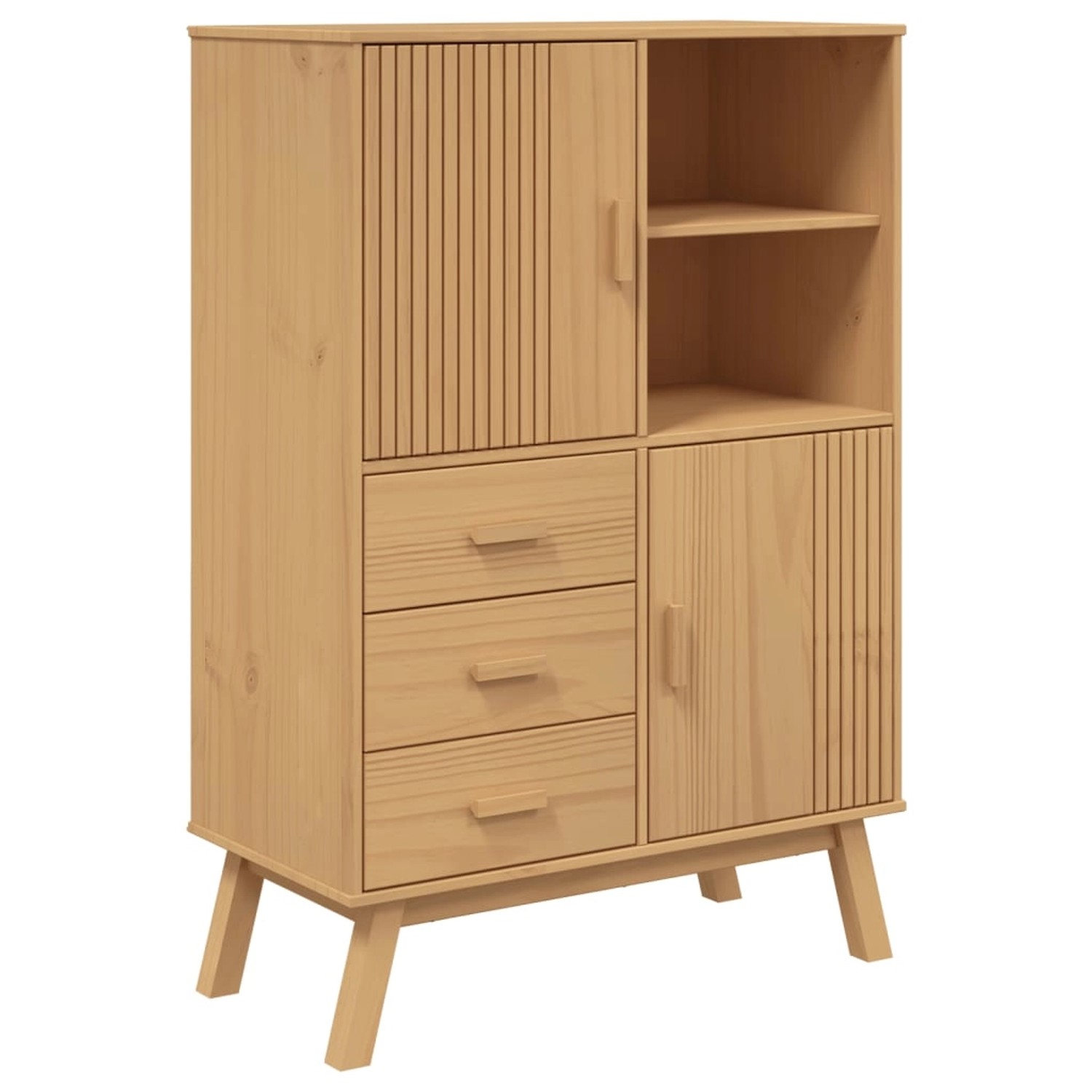 vidaXL Highboard OLDEN Braun 85x43x125 cm Massivholz Kiefer 358615 günstig online kaufen