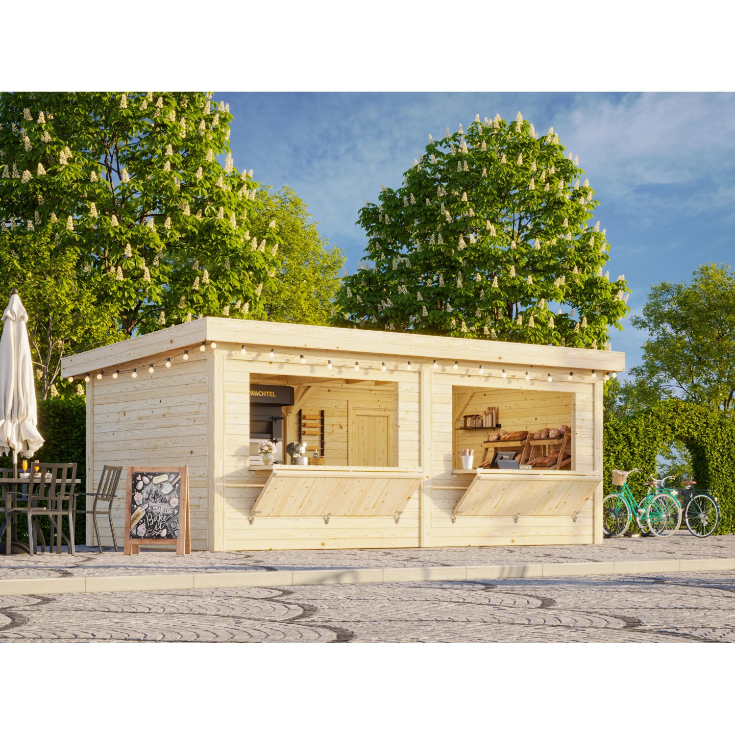 Palmako Marktstand Lenna Set 311 588 x 300 cm Lackiert Weiß FSC® günstig online kaufen