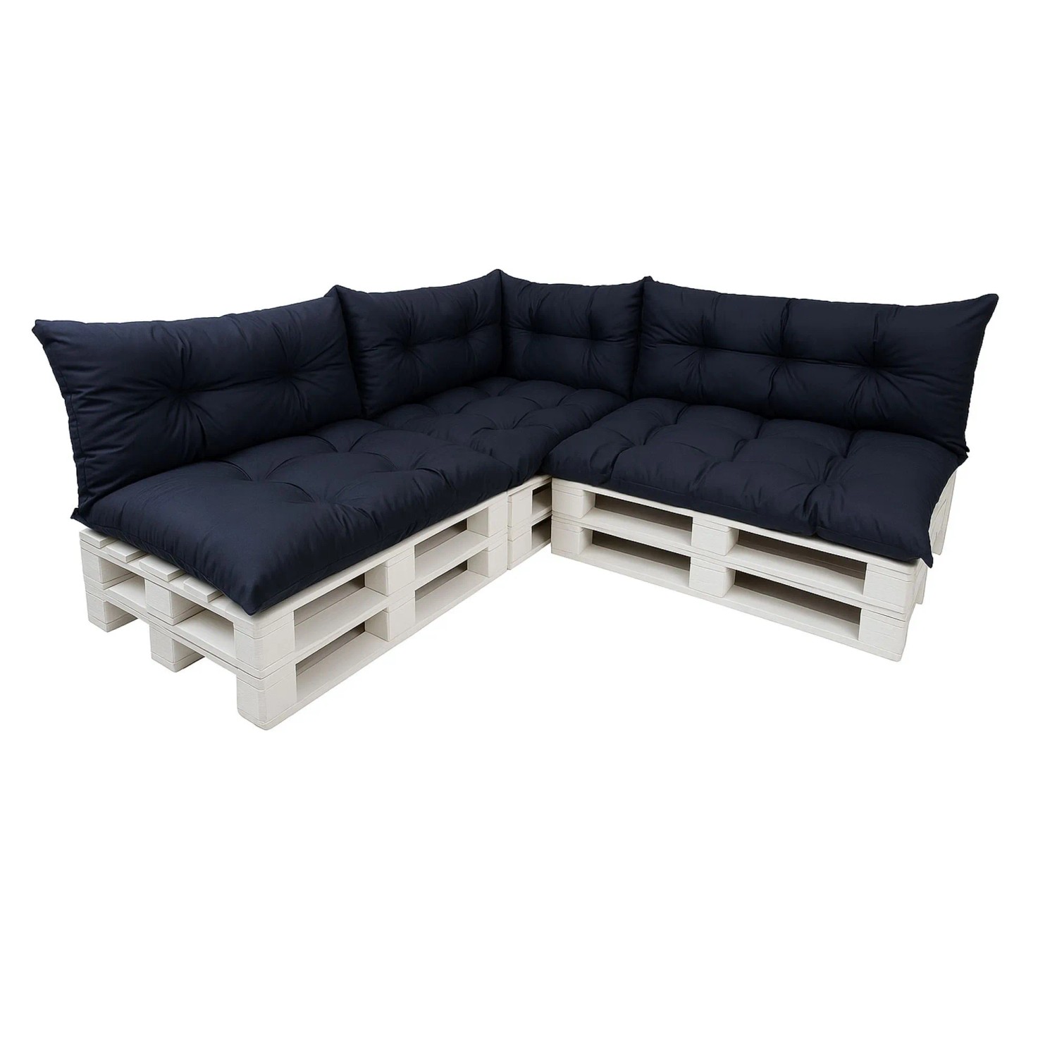 Setgarden Set 7er Palettensofa Kissen Outdoor  120 x 80cm Sitzkissen + Rückenkissen 120 x 40 cm 1tlg Marine