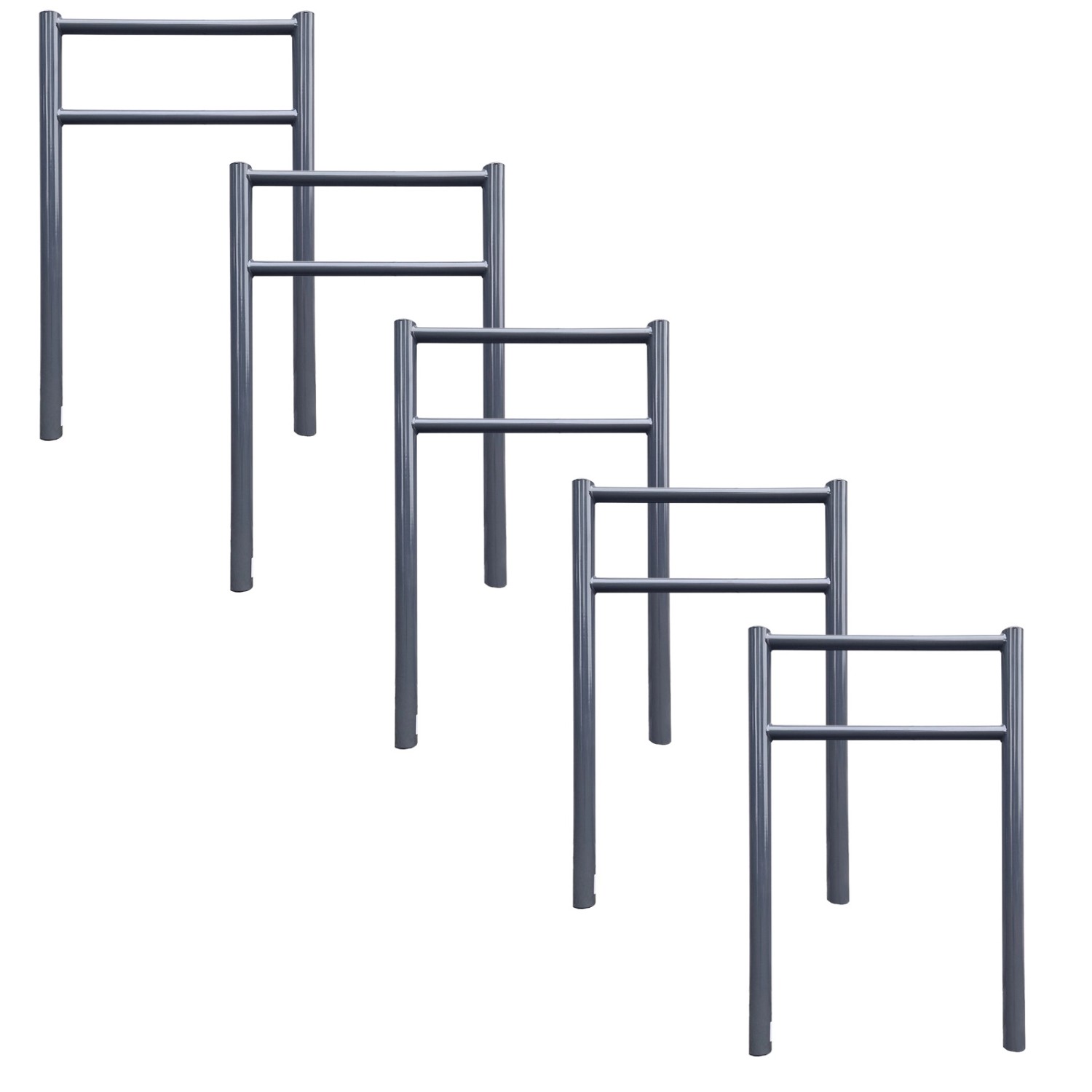 TRUTZHOLM 5x Fahrradanlehnbügel 115x75 cm Stahl Durchmesser 60 mm Typ H Pulverbeschichtet
