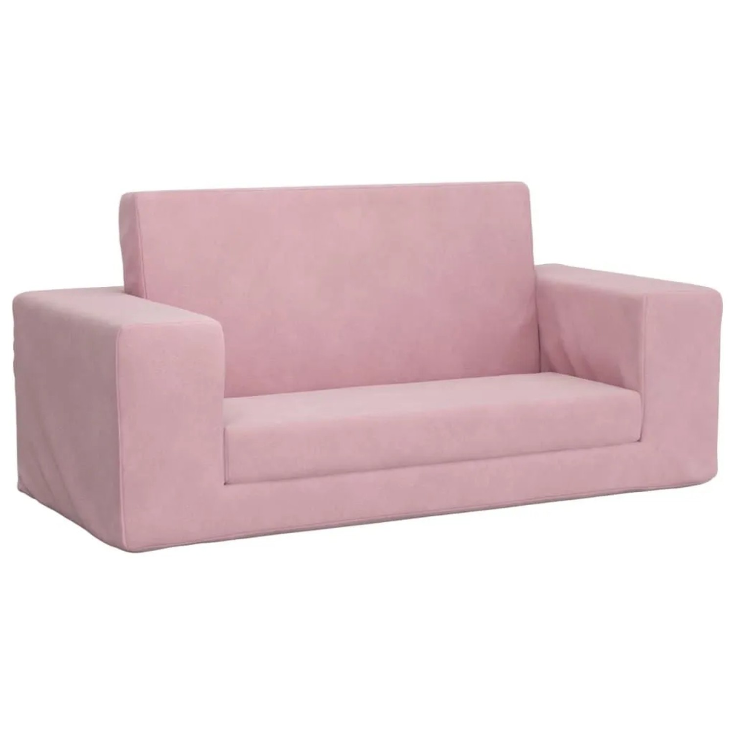 vidaXL Kinder-Schlafsofa 2-Sitzer Rosa Weicher Plüsch 357033