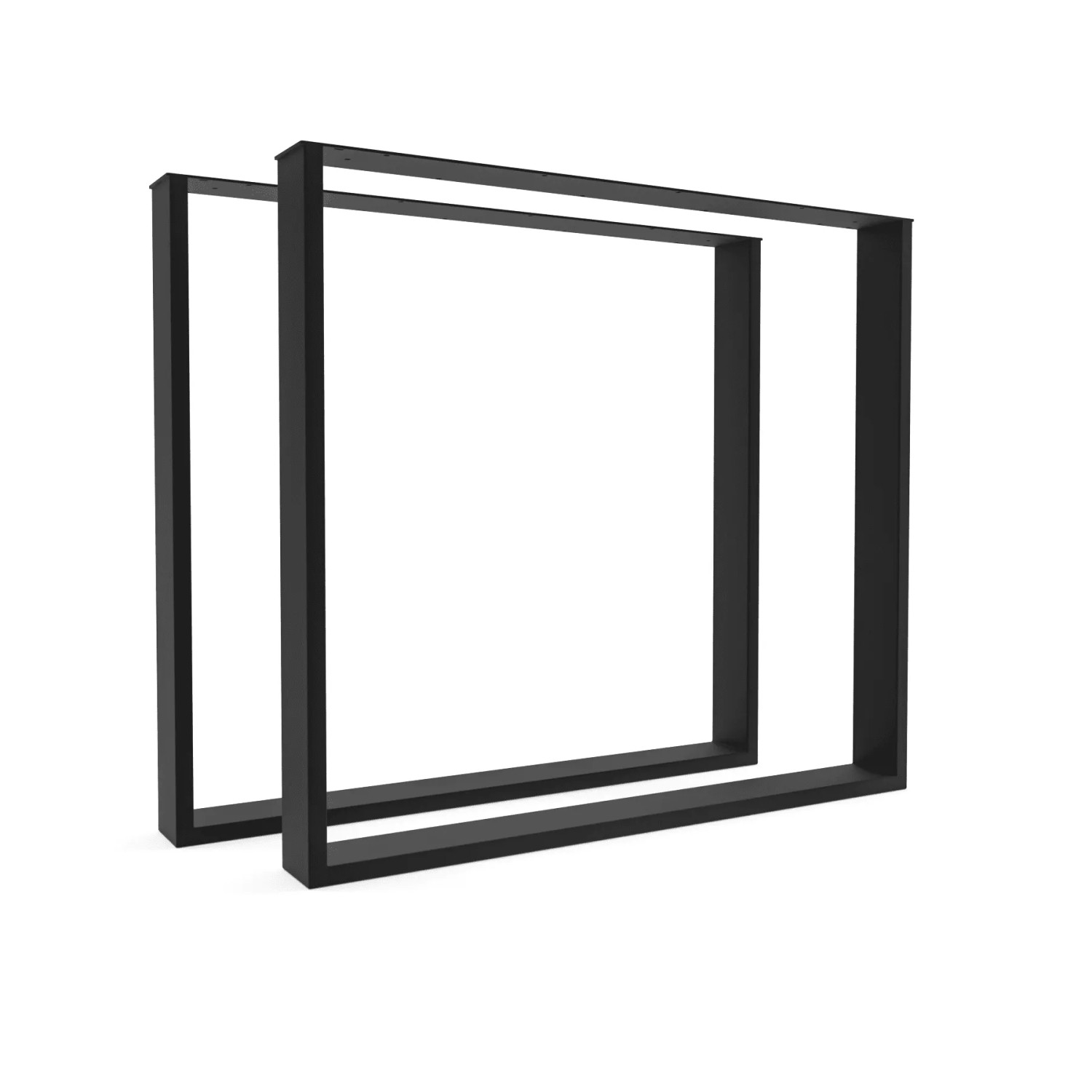 HEVVA Tischgestell BASEL 80 cm Tief 72 cm Höhe 2er Set Schwarz