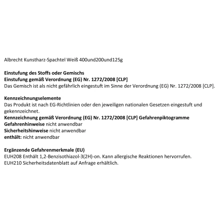 Albrecht Kunststoff-Spachtel Weiß 125 g kaufen bei OBI