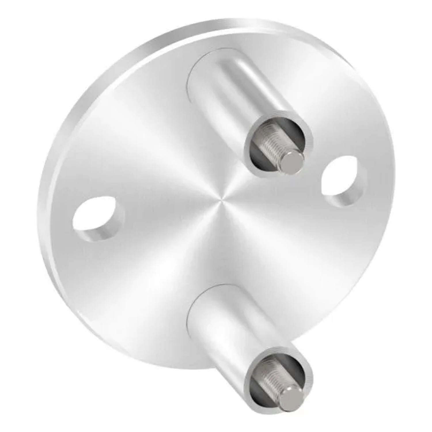 FeNau Wandbefestigung Edelstahl V2A Für Rohr Ø 42,4 mm Platte Ø 100 X 8 mm Geschliffen Korn 240