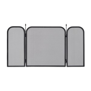 Relaxdays Funkenschutzgitter Stahl Schwarz Dreiteilig Klappbar 52,5 cm x 97 cm x 1,5 cm 2,5 kg