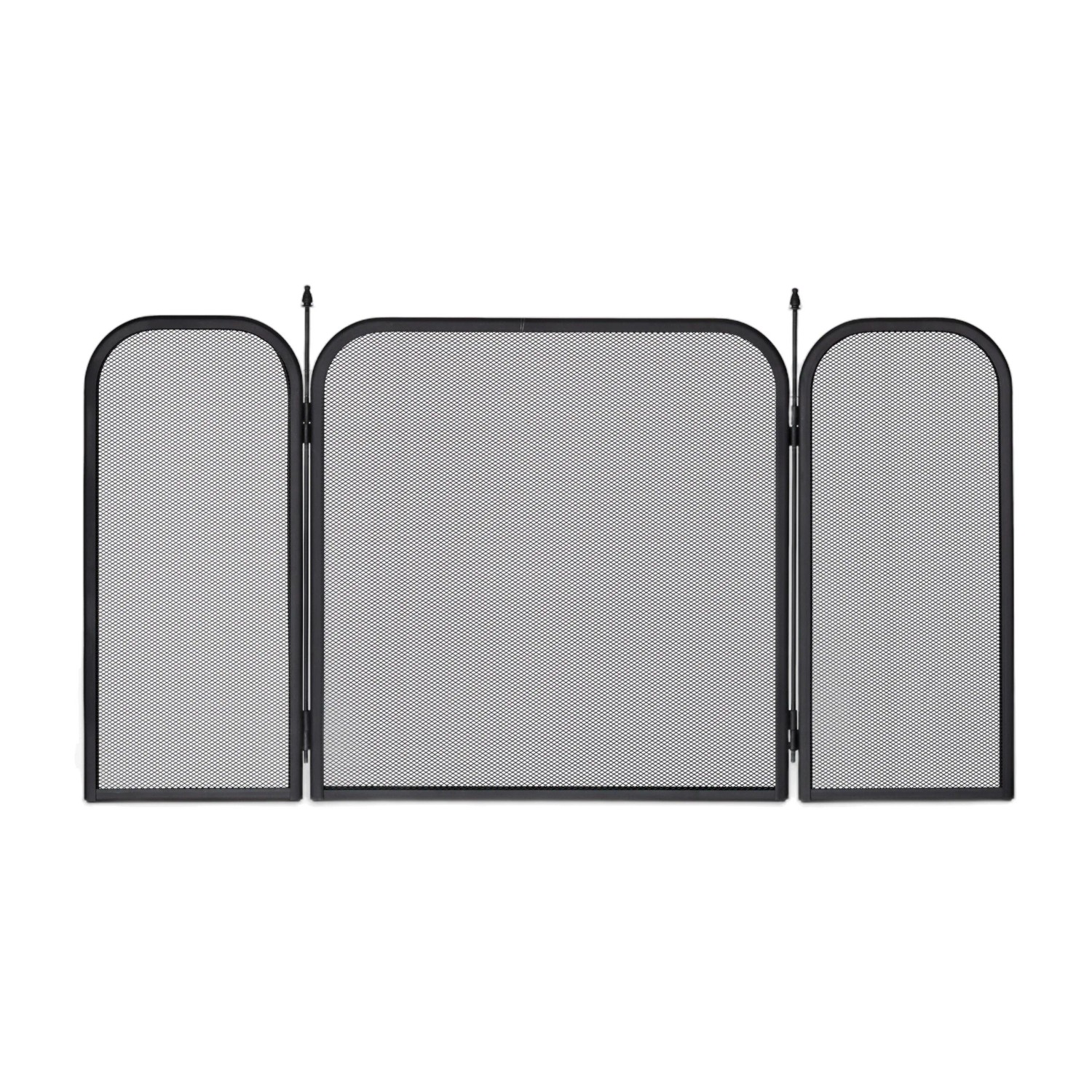 Relaxdays Funkenschutzgitter Stahl Schwarz Dreiteilig Klappbar 52,5 cm x 97 cm x 1,5 cm 2,5 kg
