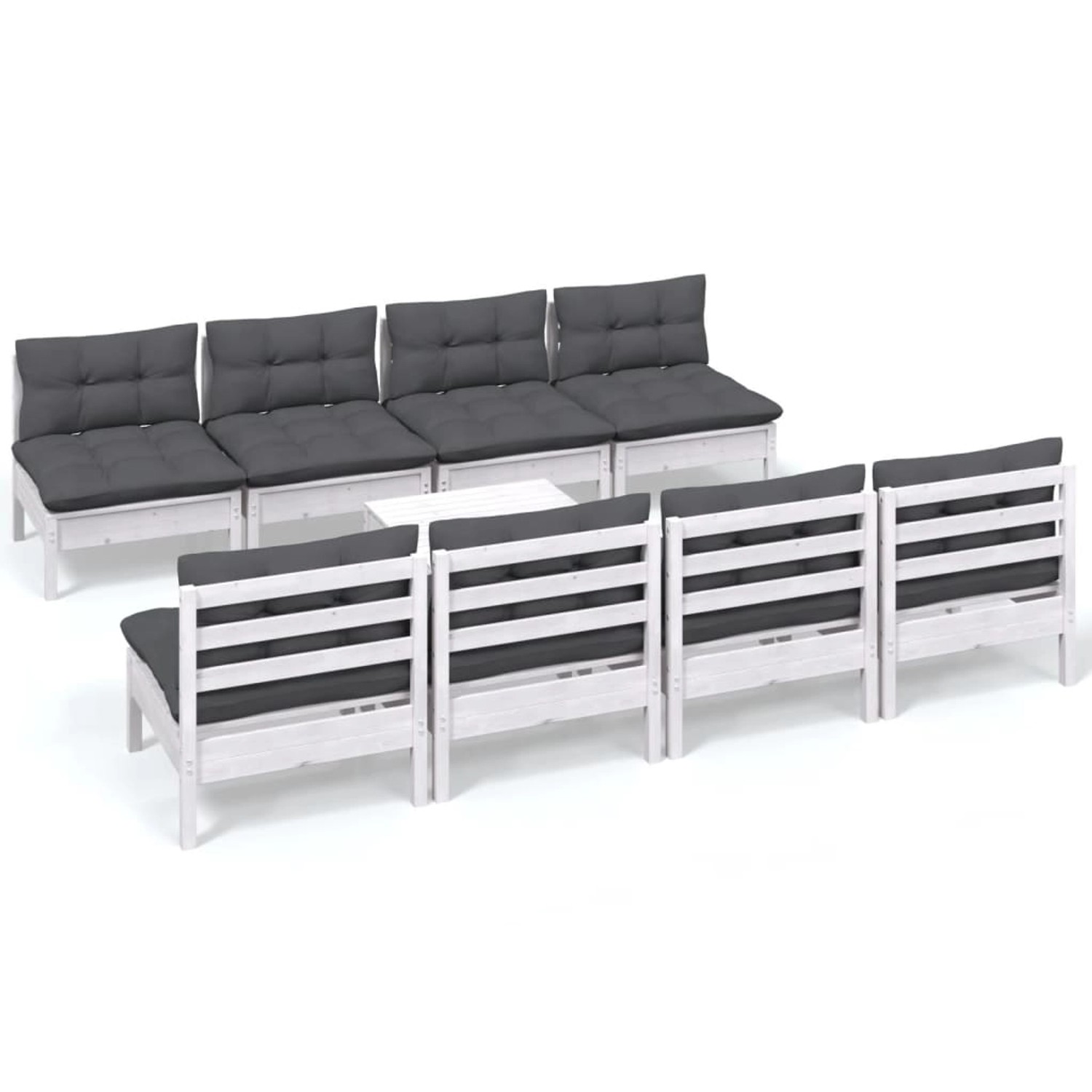 vidaXL 9-tlg Garten-Lounge-Set mit Kissen Kiefer Massivholz Modell 94 günstig online kaufen