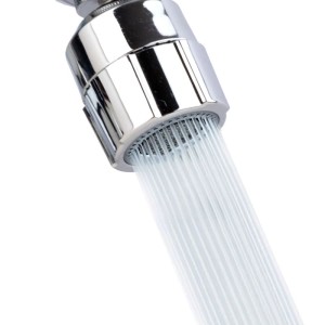 Glänzende Chrom Küchenbrause mit Wasserstrahl, 2 Strahlarten. Kompakte Ersatzbrause für Küchenarmaturen.