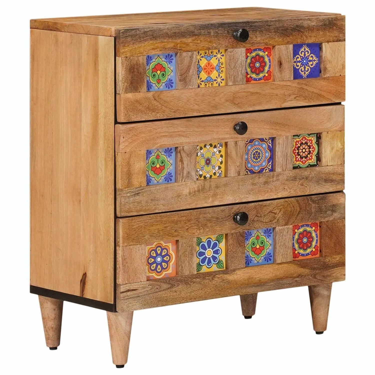 vidaXL Nachttisch Natur 50 x 33 x 62 cm Massivholz Mango 4018269