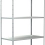 Weißes Schulte Steckregal mit 5 Böden, 200x120x35 cm, ideal zur Aufbewahrung im Keller oder der Werkstatt.
