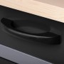 Detailaufnahme: Schublade der Ondis24 Werkbank Bernd mit Buchenholzplatte und schwarzem Griff.