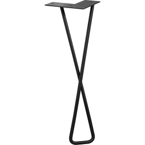 Wagner Möbelbein Hairpin Twist, 40 cm, schwarz matt, aus Stahl mit Anschraubplatte für Möbelbau.