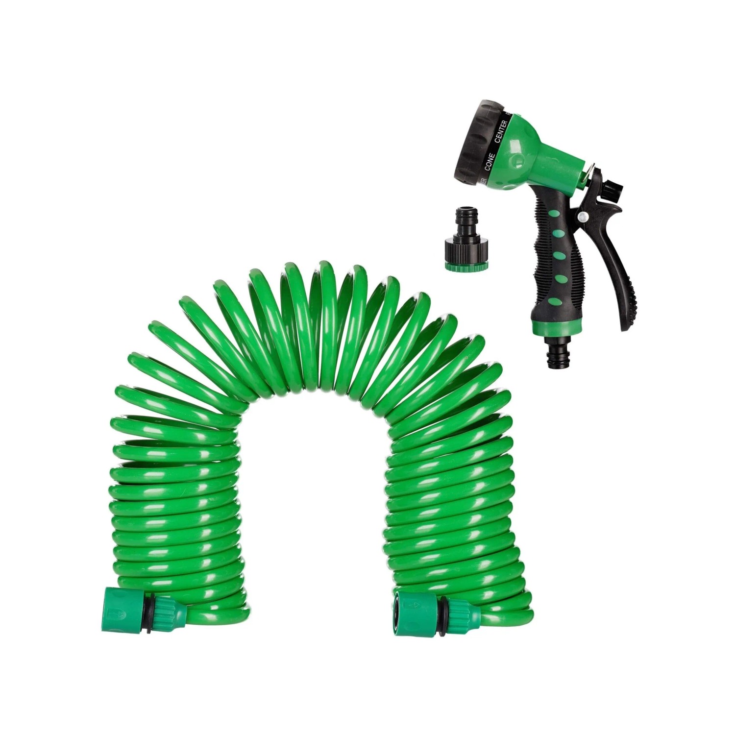 Relaxdays Gartenschlauch mit Brause PP ABS Grün Ausziehbar 10 m ø 1,1 cm 0,6 kg