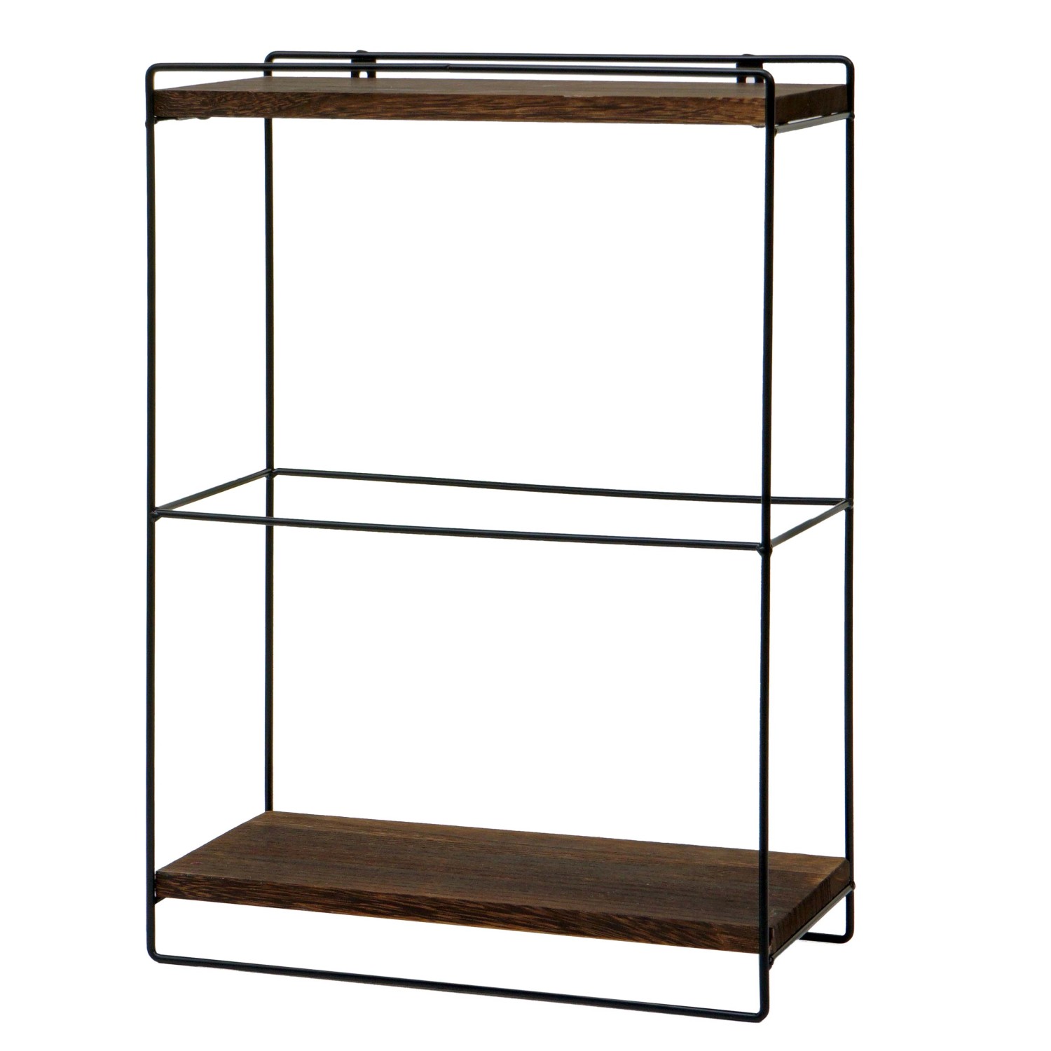 BERLINLODGE Wandregal HxBxT 50x35x17cm Massiv-Holz Metall Industrial 2 Rega günstig online kaufen