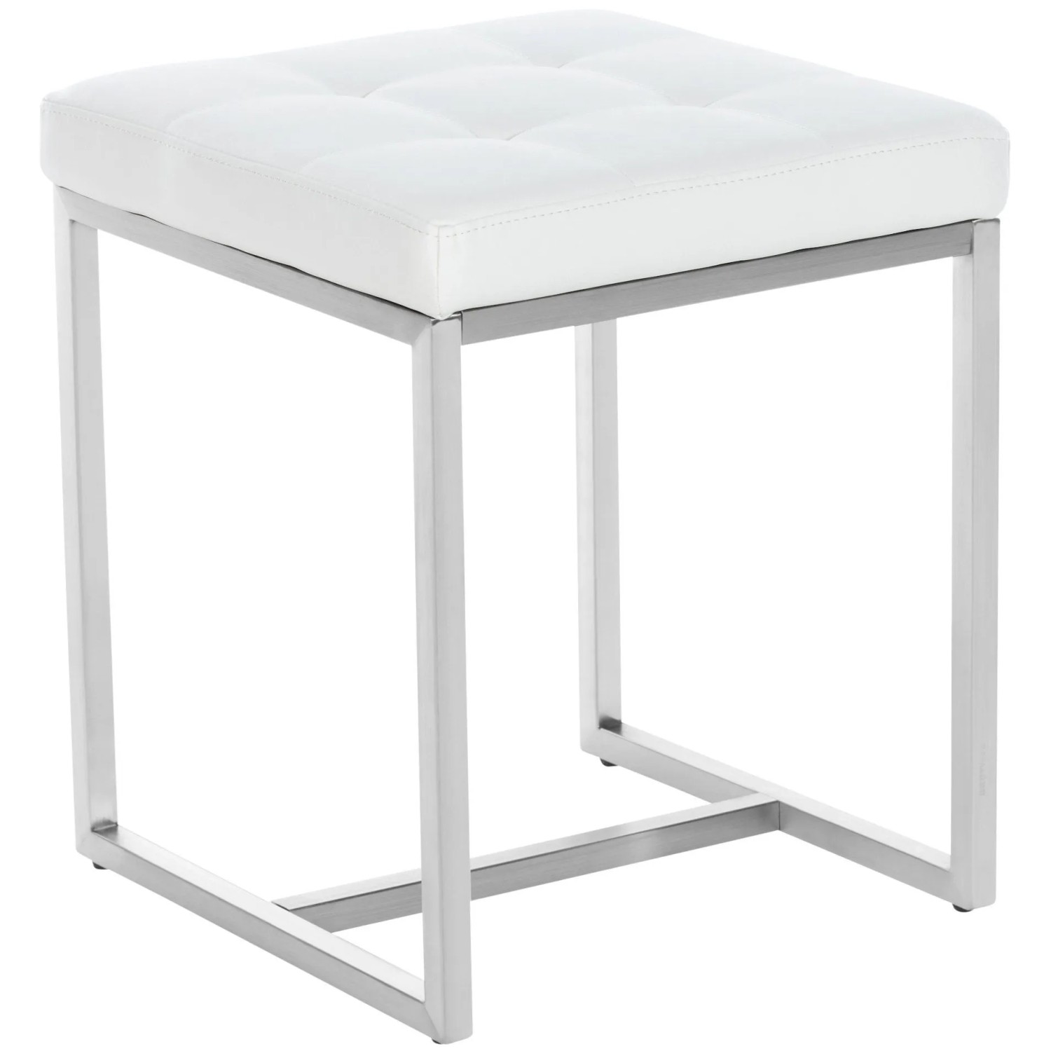 DELUKE Sitzhocker VELAN Kunstleder Weiß 40x40x48cm Hocker Schlafzimmer Polsterhocker Wohnzimmer Sitzbank Esszimmer