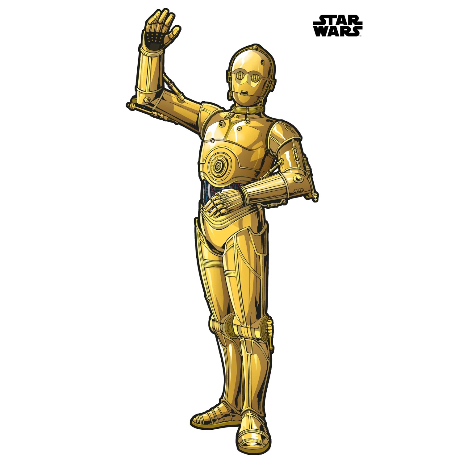 Komar Vliestapete Star Wars XXL C-3PO, glatt, bedruckt, Comic, Retro, (1 St), 127 x 200 cm (Breite x Höhe)