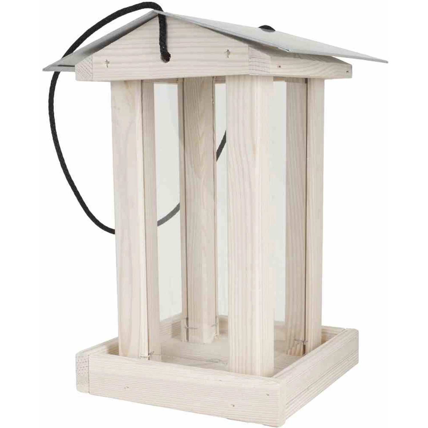 Siena Garden Futterspender Kiefer Weiß und Silber 19 cm x 19 cm x 28 cm FSC®