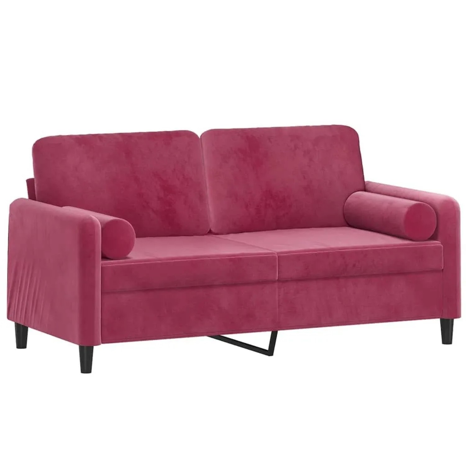 vidaXL 2-Sitzer-Sofa mit Zierkissen Weinrot 140 cm Samt 3200885