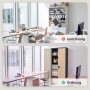 JAN NOWAK Büro-Aktenschrank Anthrazit/Eiche Sonoma. Kontrast: Unordentliches Büro vs. ordentliches Büro mit dem Metall-Aktenschrank.