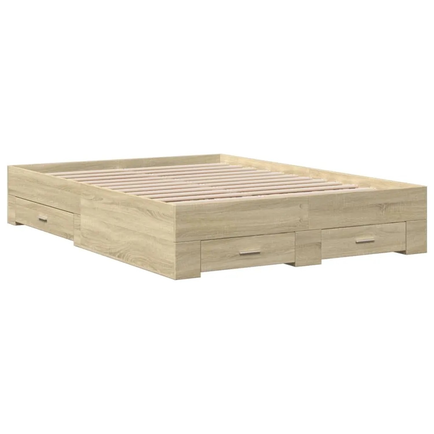 vidaXL Bettgestell mit Schubladen Sonoma-Eiche 140x190cm Holzwerkstoff 3280 günstig online kaufen