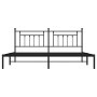 Schwarzes Metall Bettgestell 200x200 cm mit Kopfteil für Matratzen. Modernes Design für Schlafzimmer.