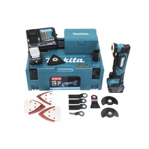 Makita Akku-Multifunktionswerkzeug TM30DSMJX5 12V mit Zubehör und Koffer.