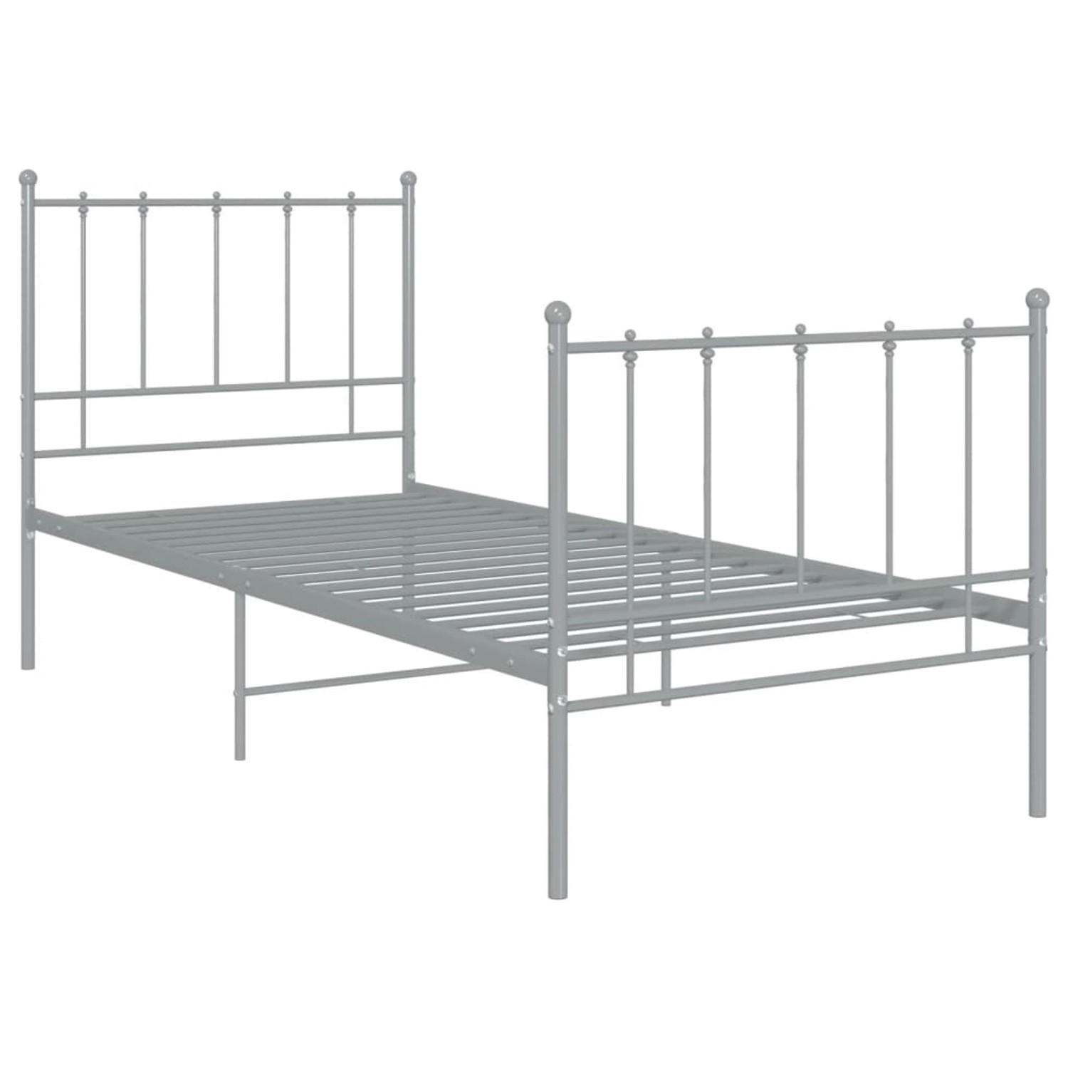 vidaXL Bett Grau Metall 100x200 cm Modell 3892745