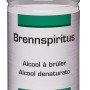 1 l Brennspiritus in einer transparenten Plastikflasche mit rotem Deckel.