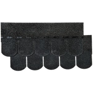 Schwarze Bitumen-Biberschindel, 2 m²/Paket, für die Bedachung von Gartenhäusern und Pavillons.
