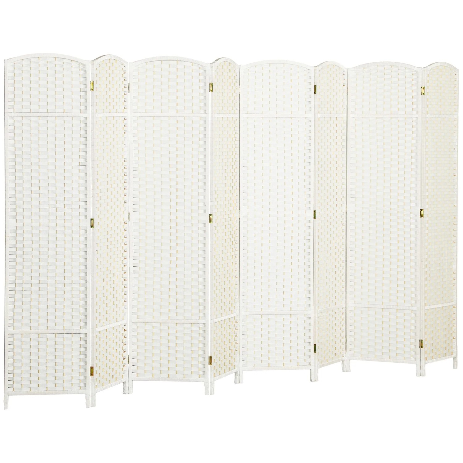 HOMCOM Paravent Polypropylen Kiefernholz 320L x 1,6B x 170H cm Weiß
