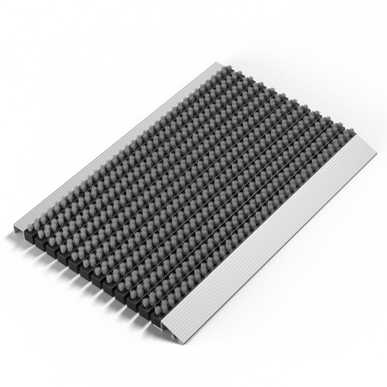 Björn&Schiller Fußmatte Aluminiumrahmen mit Bürsten Grau 40 x 60 cm für Außenbereich